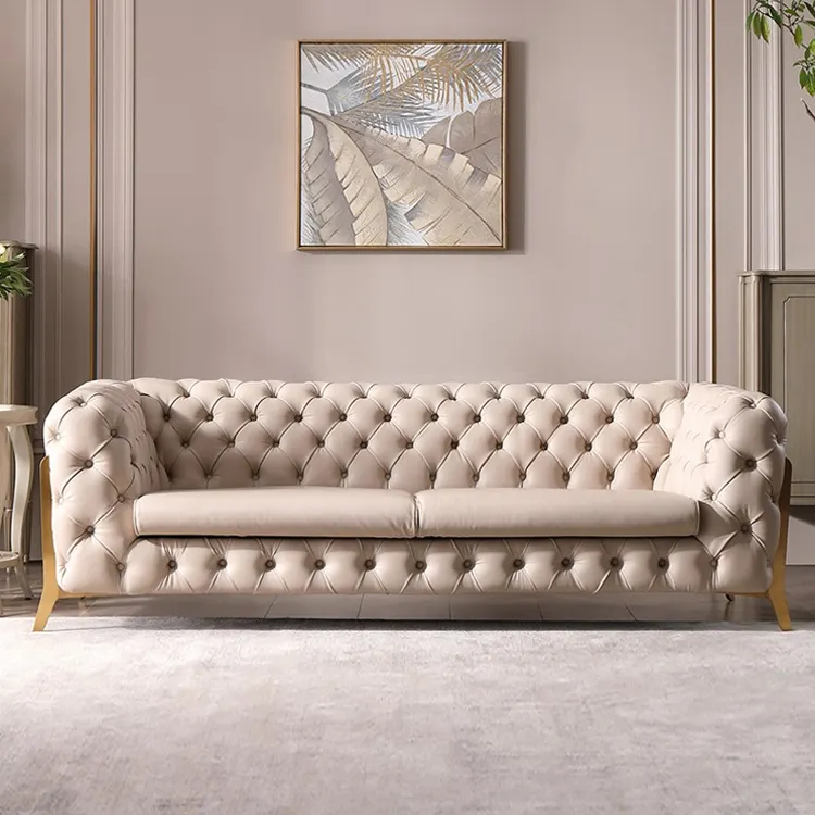 High quality handmade chester fied corner living room luxury sofa