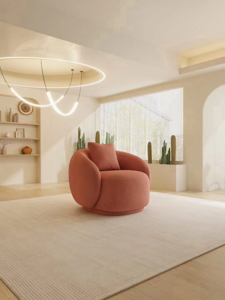 Living Room Sofas Customized modern luxury fashion Italian curved living room sofa Lamb velvet pea sofa