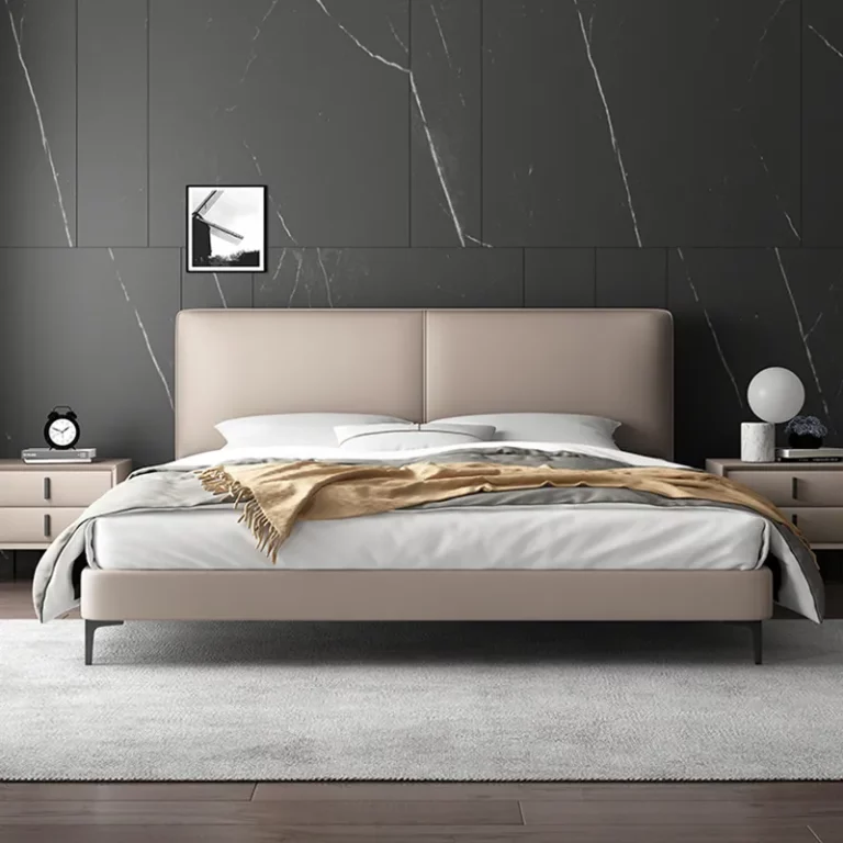 Modern American style fabric bed with wooden frame bedroom furniture luxury double bed