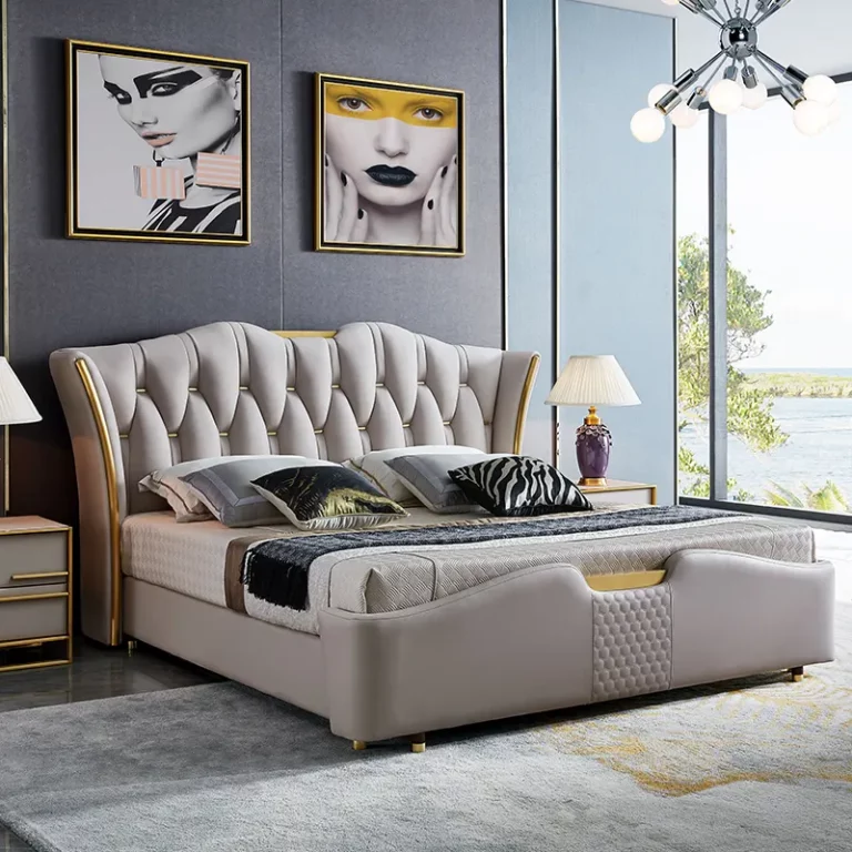 Luxury Dormitory Hotel Room king size bedroom furniture queen fabric beds frame modern double bed