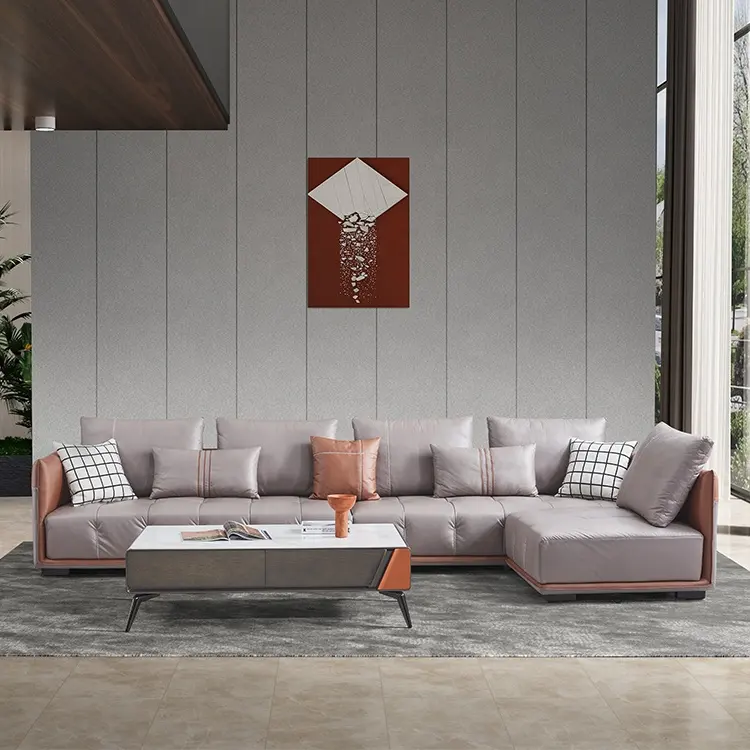 Italian Minimalist Living Room Large Corner Combination Fabric High-end Designer Living Room Custom Furniture Luxury Sofa