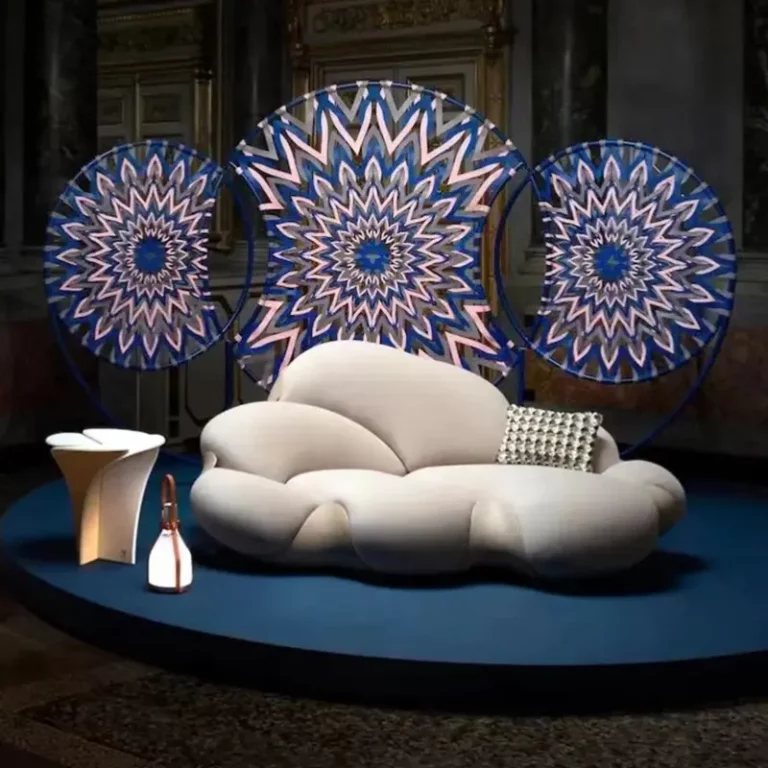 Brazilian Style Unique Designs Luxury 3 Seater Living Room Furniture Lazy Couch Velvet FRP Floor Bomboca Sofa