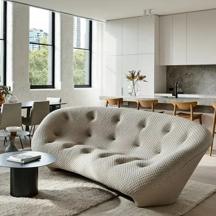 Five Star Hotel Sofa Artistic Creative Living Commercial Furniture Buckle Sofa Europe New Design Office Studio Decor Sofa