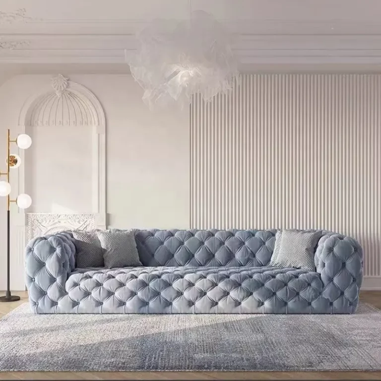 Luxury Customize Velvet Couch Goods Royal Villa Furniture Hotel Lobby Crystal Camachesterfield Sofa Set For Living Room