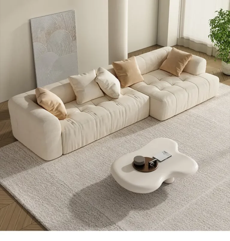 Velvet Fabric Modular Sectional Sofa Convertible Three Seat Leisure Sofa For Living Room Villa Bar Home Facilities