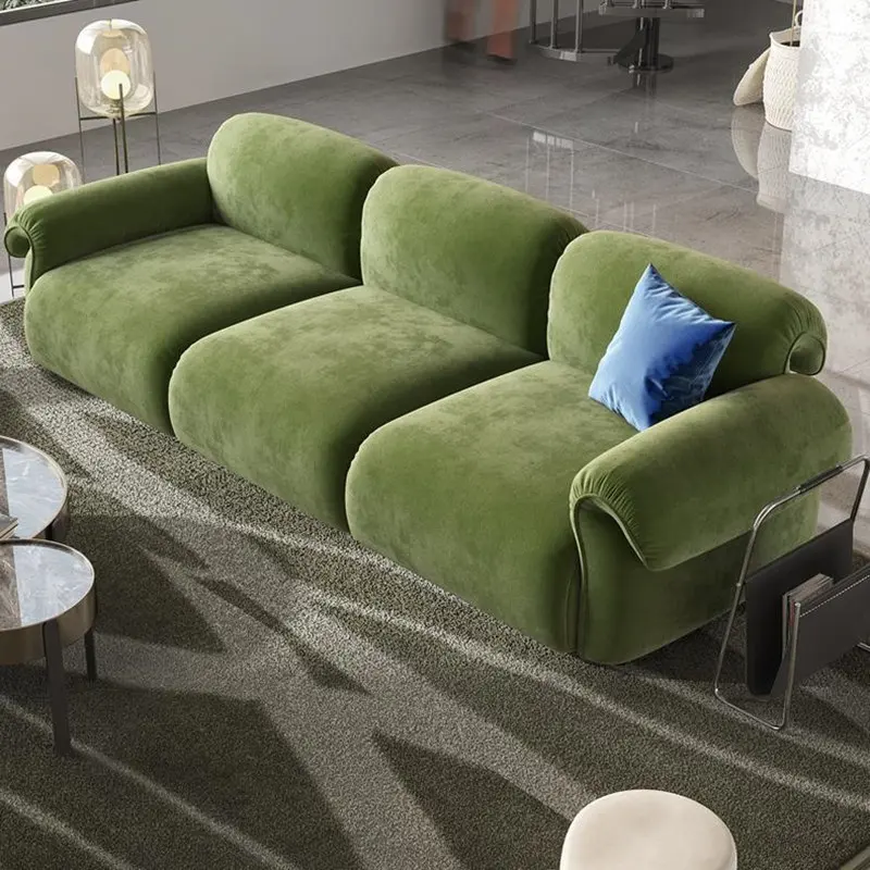 Luxury French Sofa Designer Italian Octopus Sofa Living Room Small Vintage Army Green Velvet Two Seat Sofa For Hotel