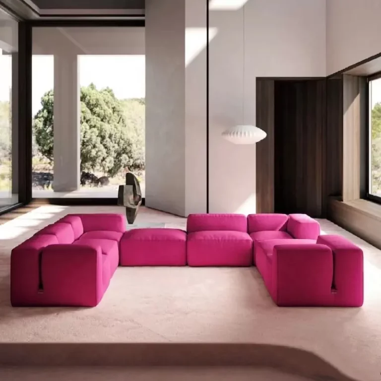 Magic Cube Sectional Sofa Living Room Sofa Solid Decorative Brown Waterproof Silicone Leather Synthetic Leather Sofa