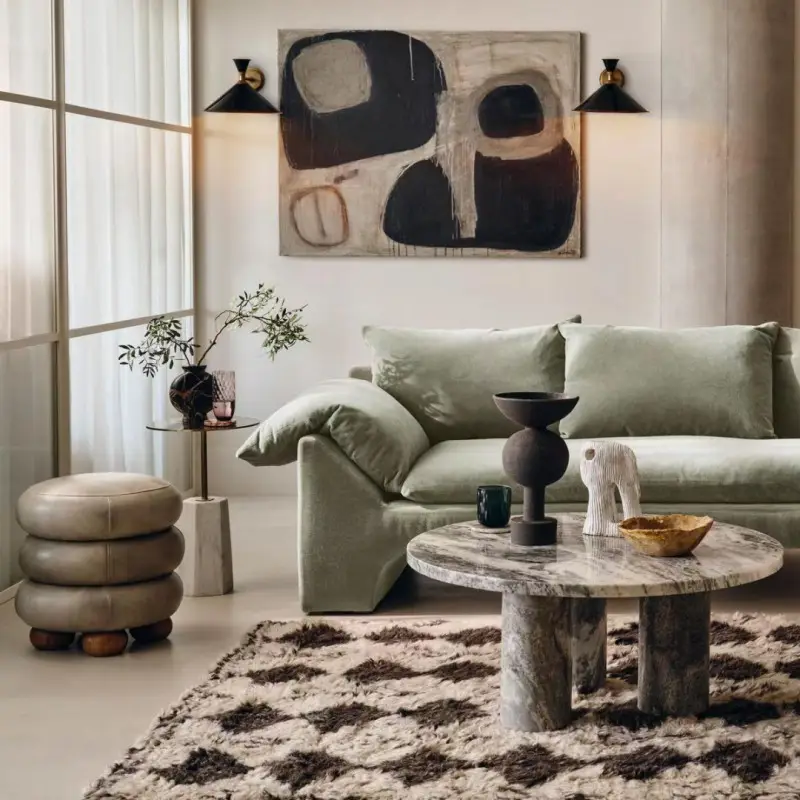 Batch Modern Designs Value City Furniture Green Velvet Fabric Double Seat Sofa For Home Living Room