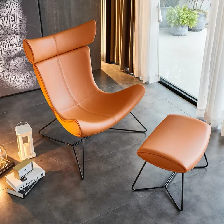 Modern rotating comfortable leisure chair with stool footrest LS-02