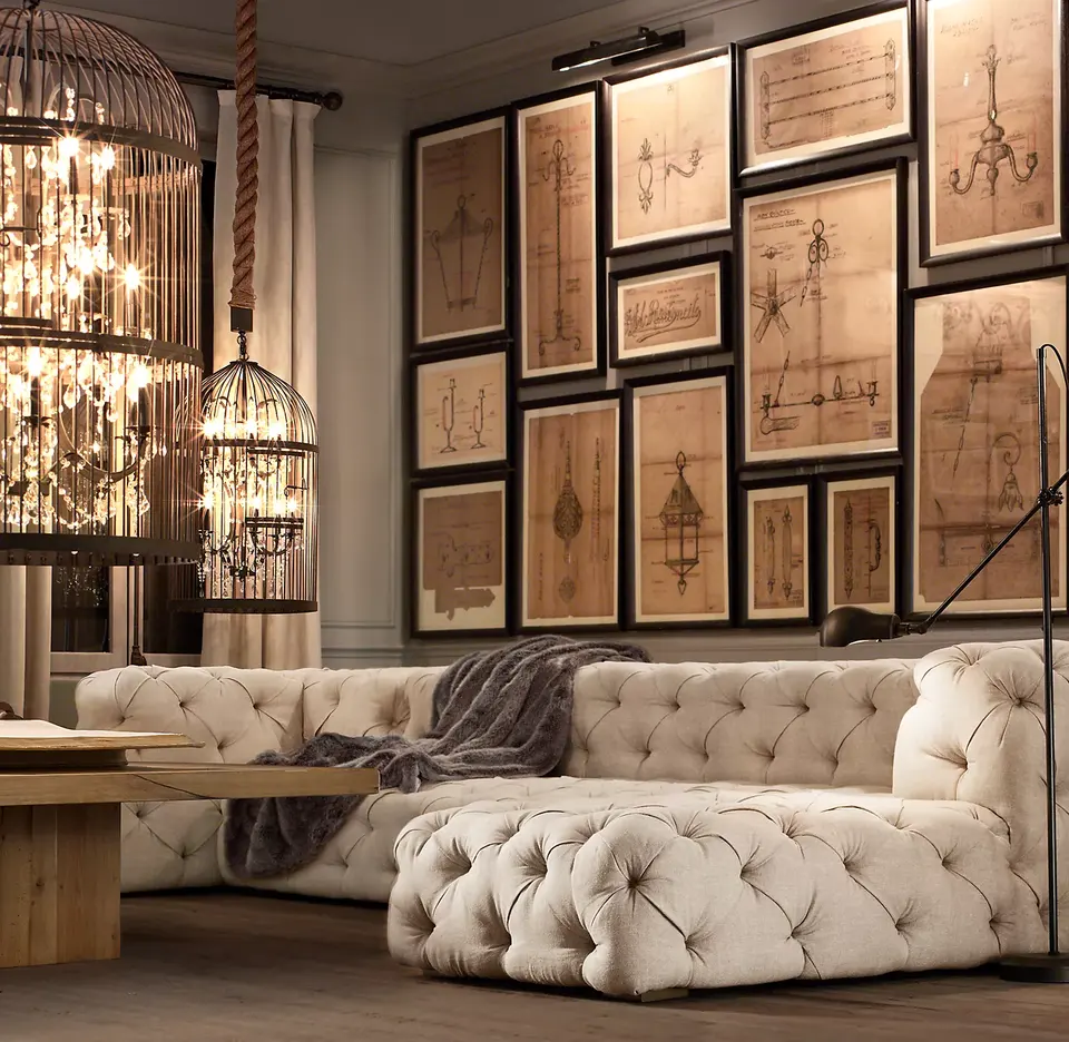 Italian Style modern fashion indoor furniture chesterfield living room sofa