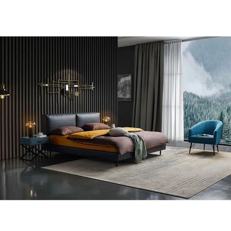 Wholesale hotel furniture classic luxury upholstered bed nordic fabric double bed