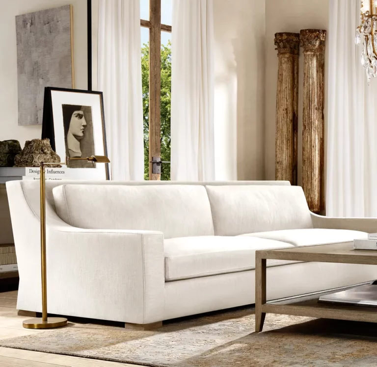 Modern Couch Furniture Fabric Easy Clean Stain Resistant Custom Color Fabric Living Room Sofas with Slope Arm