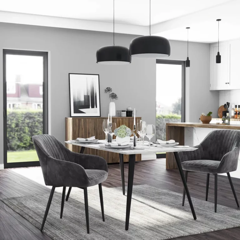 Nordic Velvet Dinning Chair Set Modern hotel luxury Fabric restaurant dining room chair