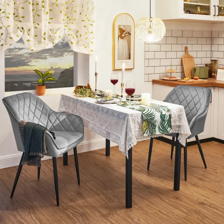 Wholesale european style velvet fabric modern upholstered backrest dining chair with metal legs