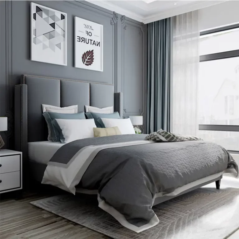 Factory Price New Design Modern Leather Backrest Bed Bedroom Furniture