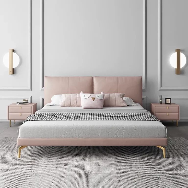 Factory price Italian type double bed light luxury modern hot selling double beds