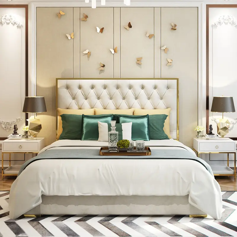 New Design Luxury cheap price furniture bedroom set bed with storage function