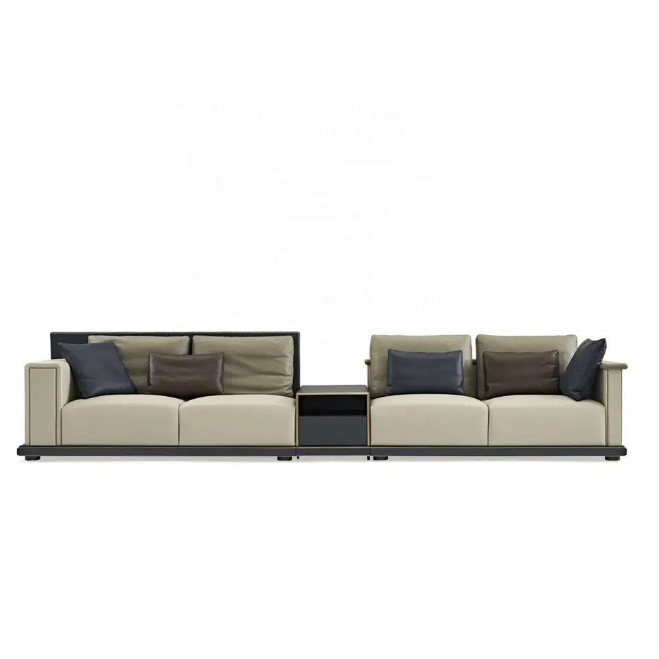 Luxury Modern Art Deco Leather Sofa