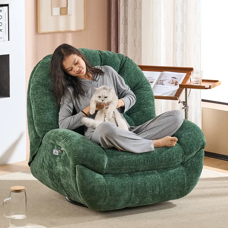 Green Sofa Lie Down And Sleep Space Capsule Multi-Function Rocking Chair Electric Rotating Leisure Single Sofa For Living Room