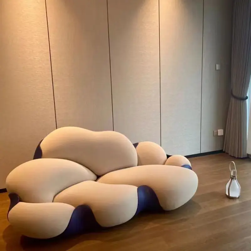 Brazilian Style Unique Designs Luxury 3 Seater Living Room Furniture Lazy Couch Velvet FRP Floor Bomboca Sofa