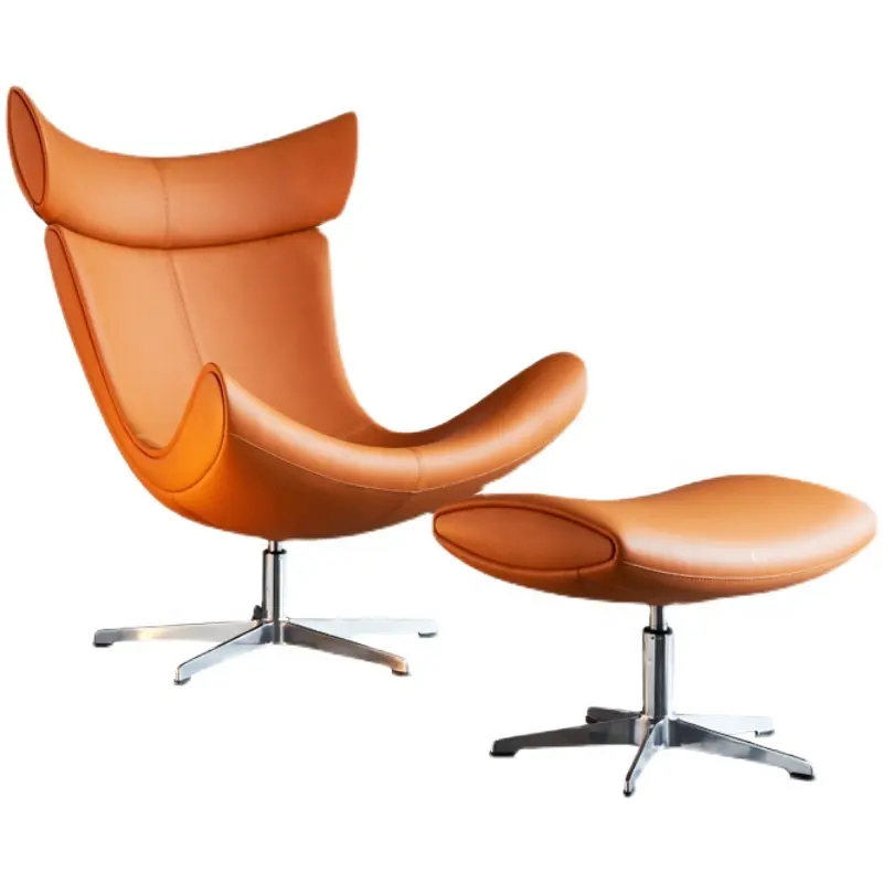 Modern rotating comfortable leisure chair with stool footrest LS-02