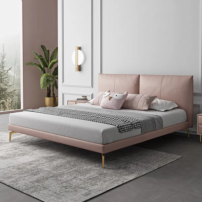 Factory price Italian type double bed light luxury modern hot selling double beds