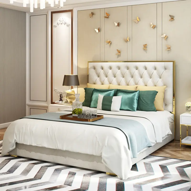 New Design Luxury cheap price furniture bedroom set bed with storage function