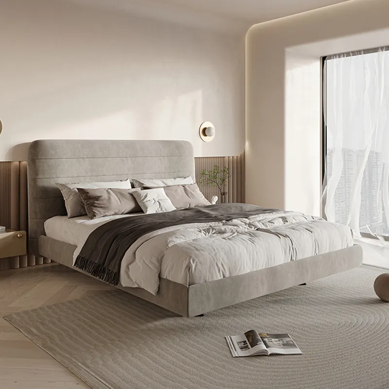 Factory Price Upholstered Luxury Modern Furniture Leather King Size Bed Double Bed With Storage