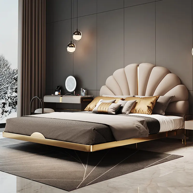 Modern Queen Bed Frame With Storage Room Set Bedroom Furniture Classic Fabric Storage Double Bed