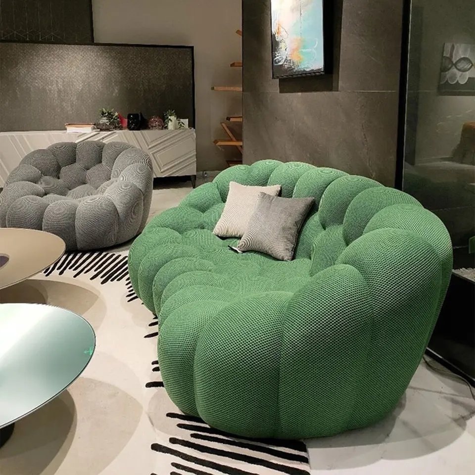 Modern Luxury Curved Honeycomb Colorful Bubble Couch Living Room Sofa Designer Set For Living Room
