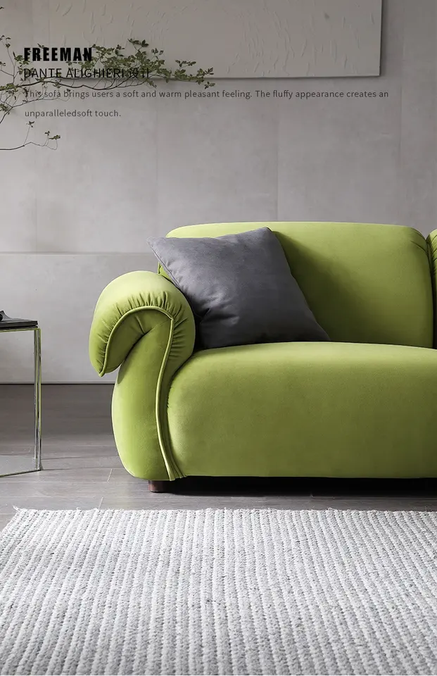 Luxury French Sofa Designer Italian Octopus Sofa Living Room Small Vintage Army Green Velvet Two Seat Sofa For Hotel