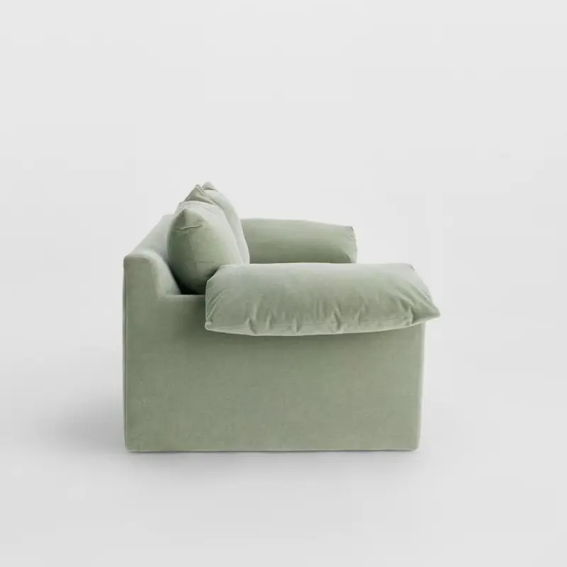 Batch Modern Designs Value City Furniture Green Velvet Fabric Double Seat Sofa For Home Living Room