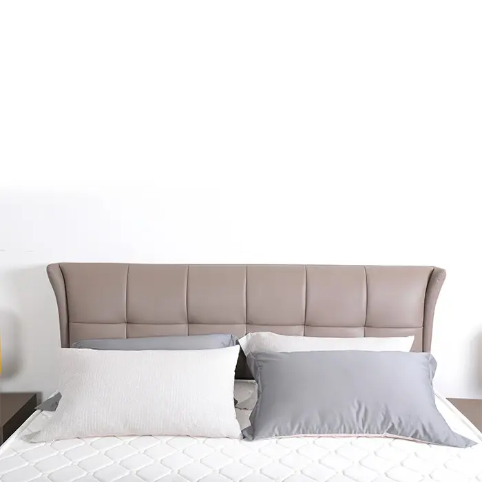 Luxury leather bed frame side lift king queen size soft beds headboard upholstered with Ottoman storage
