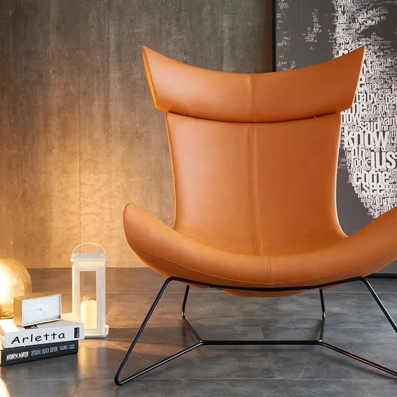Modern rotating comfortable leisure chair with stool footrest LS-02