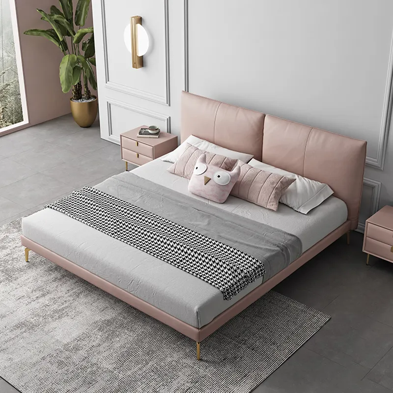 Factory price Italian type double bed light luxury modern hot selling double beds