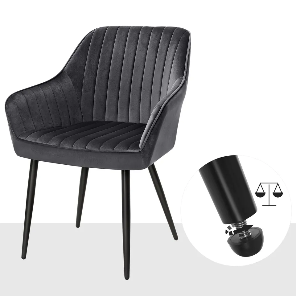 Luxury Modern Hotel Velvet Arm Upholstered dining chair Accent Chair Living Room Furniture Armchair
