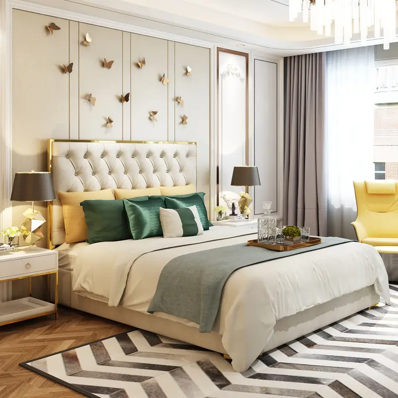 New Design Luxury cheap price furniture bedroom set bed with storage function