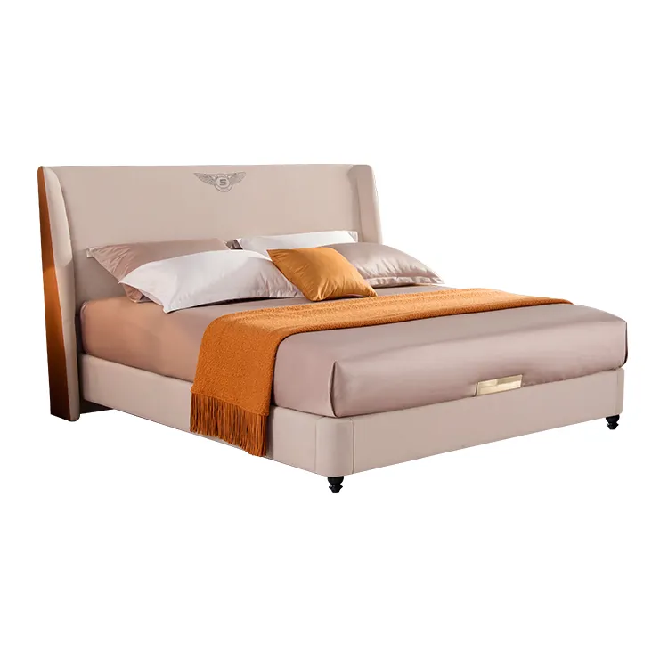 Bedroom Furniture Multifunction Storage King Size Bed with Massage Music Design of Leather Bed Guangdong Soft Antique Set Wood