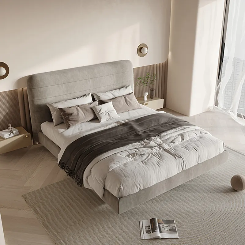 Factory Price Upholstered Luxury Modern Furniture Leather King Size Bed Double Bed With Storage