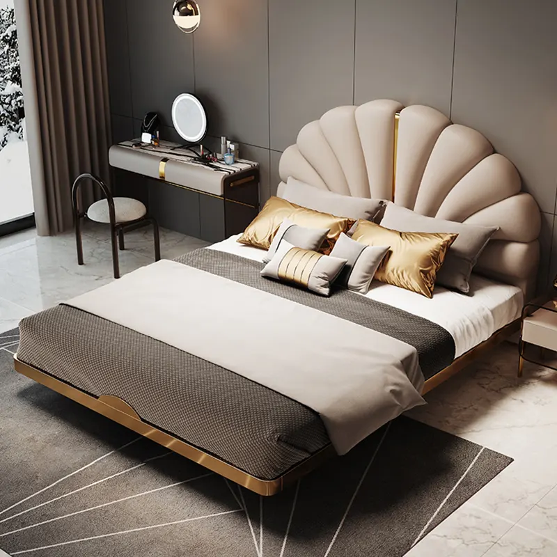 Modern Queen Bed Frame With Storage Room Set Bedroom Furniture Classic Fabric Storage Double Bed