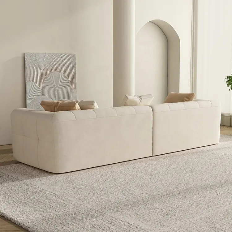 Velvet Fabric Modular Sectional Sofa Convertible Three Seat Leisure Sofa For Living Room Villa Bar Home Facilities