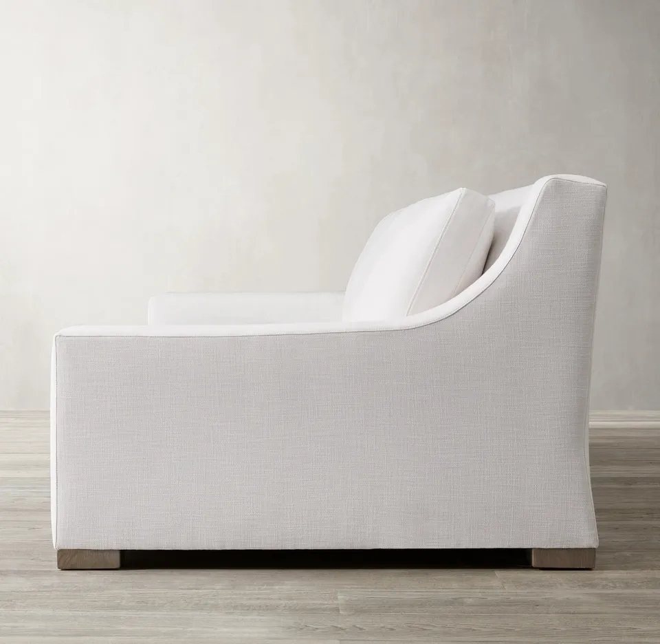 Modern Couch Furniture Fabric Easy Clean Stain Resistant Custom Color Fabric Living Room Sofas with Slope Arm