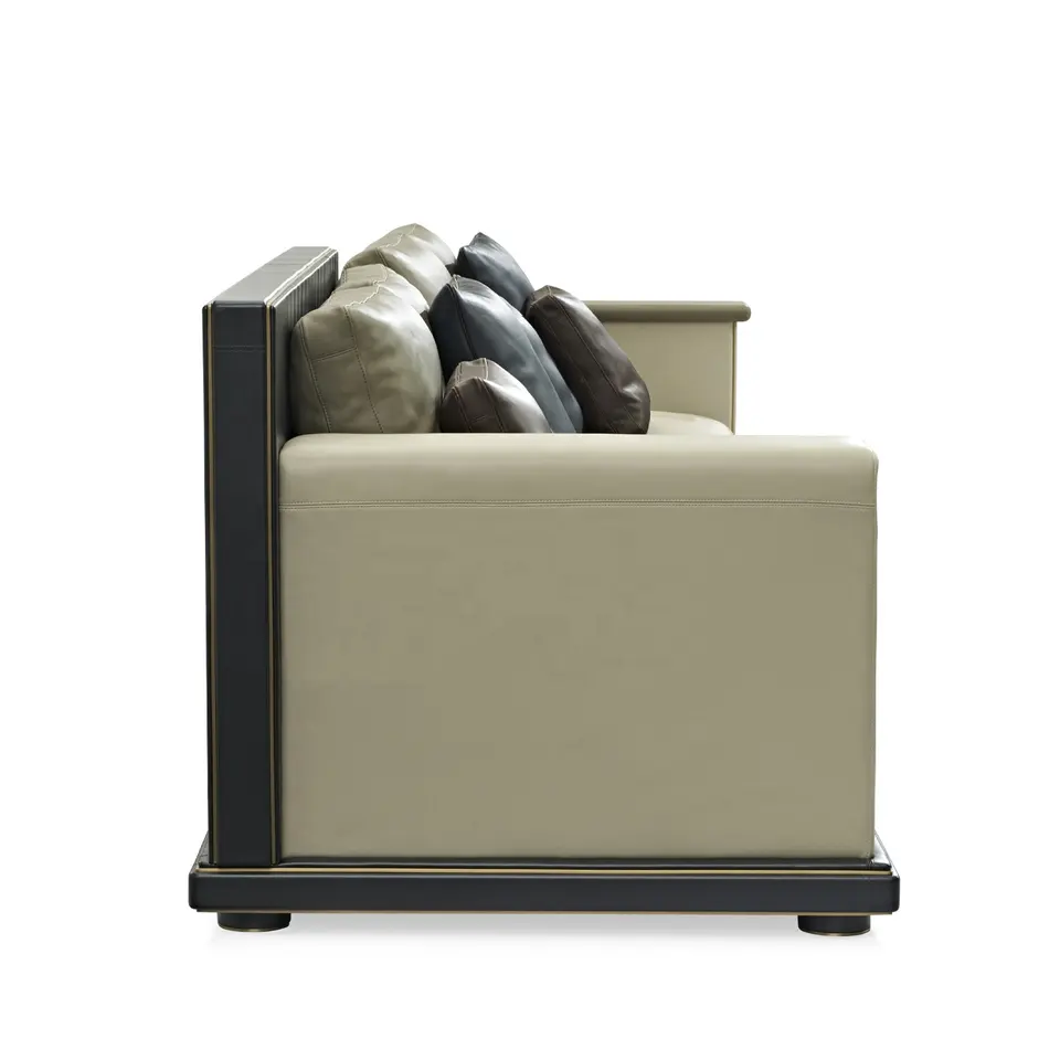 Luxury Modern Art Deco Leather Sofa