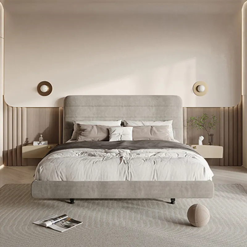 Factory Price Upholstered Luxury Modern Furniture Leather King Size Bed Double Bed With Storage