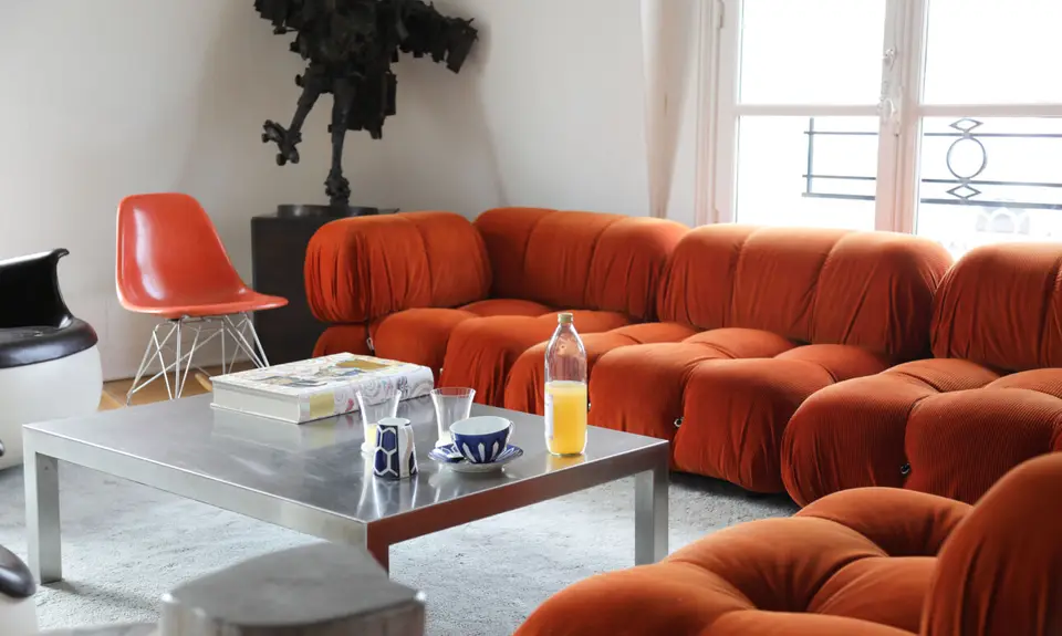 Italy Sofa Set Furniture Living Room Leather Velvet Pink White Boxy Sofa Mario Bellini Camaleond Sofa For Living Room