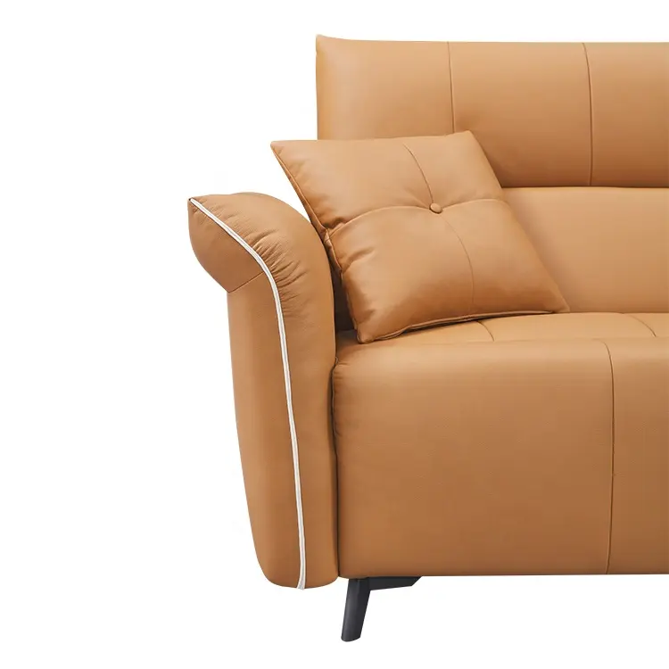 Modern Minimalist Sofa Leather And Fabric Combine Villa Furniture Living Room Chesterfield Corner Sofa Set