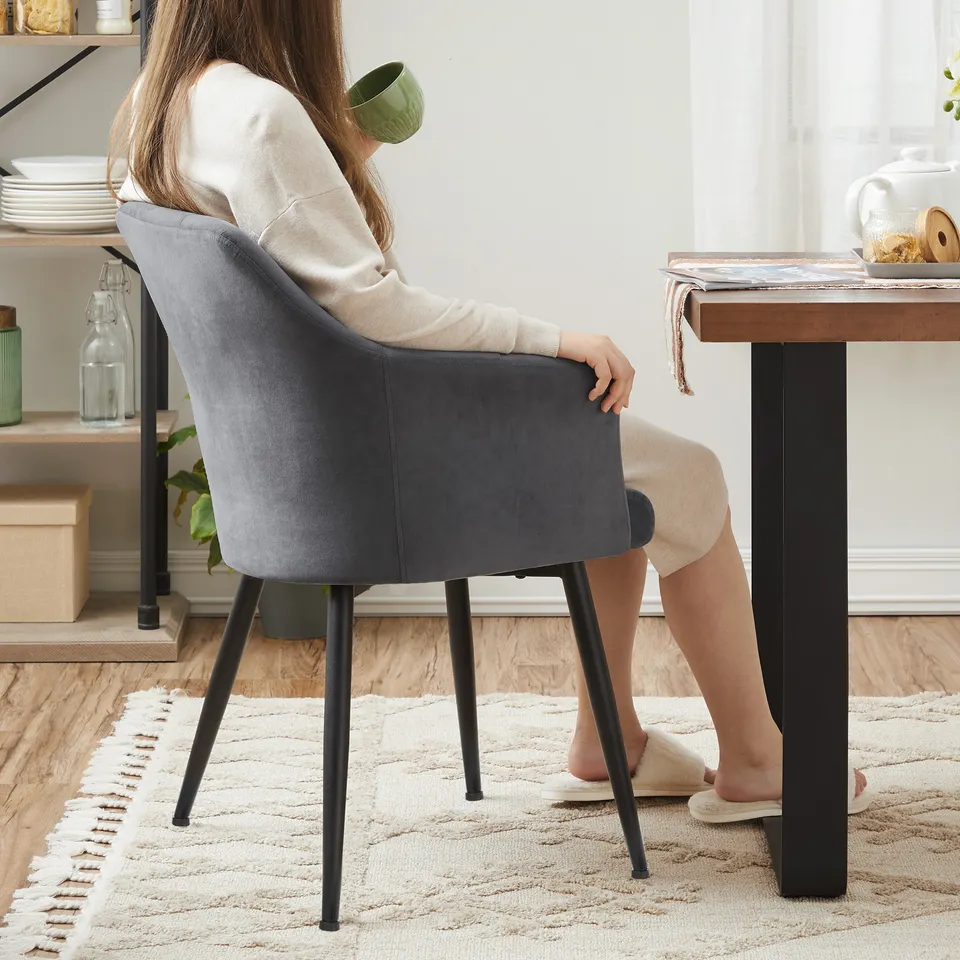 Modern simple dining chair luxury designer fabric Velvet Accent Chair living room chairs