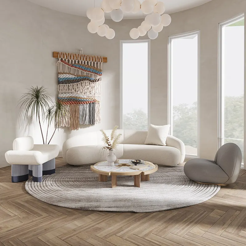 Unique Design Couches Living Room Sectional Fabric Sofa White Sofa Set Furniture Modern Chaise Modular Sofa