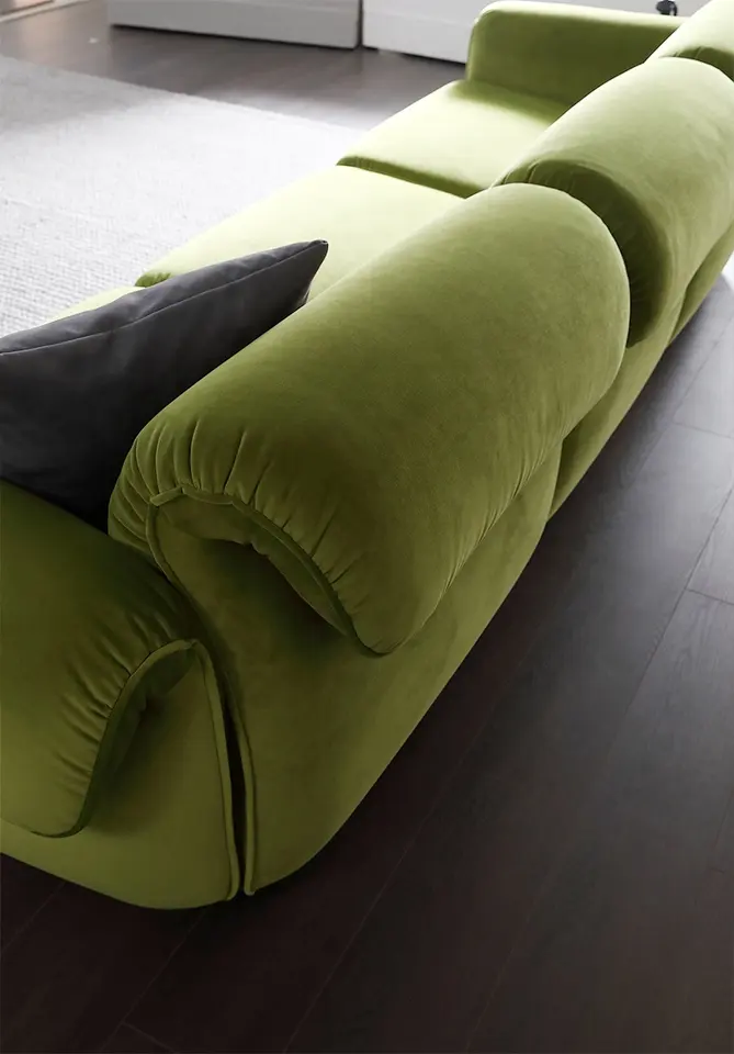 Luxury French Sofa Designer Italian Octopus Sofa Living Room Small Vintage Army Green Velvet Two Seat Sofa For Hotel