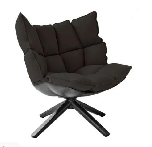 Soft pad Italia New York Lounge leisure swivel husk chair and ottoman